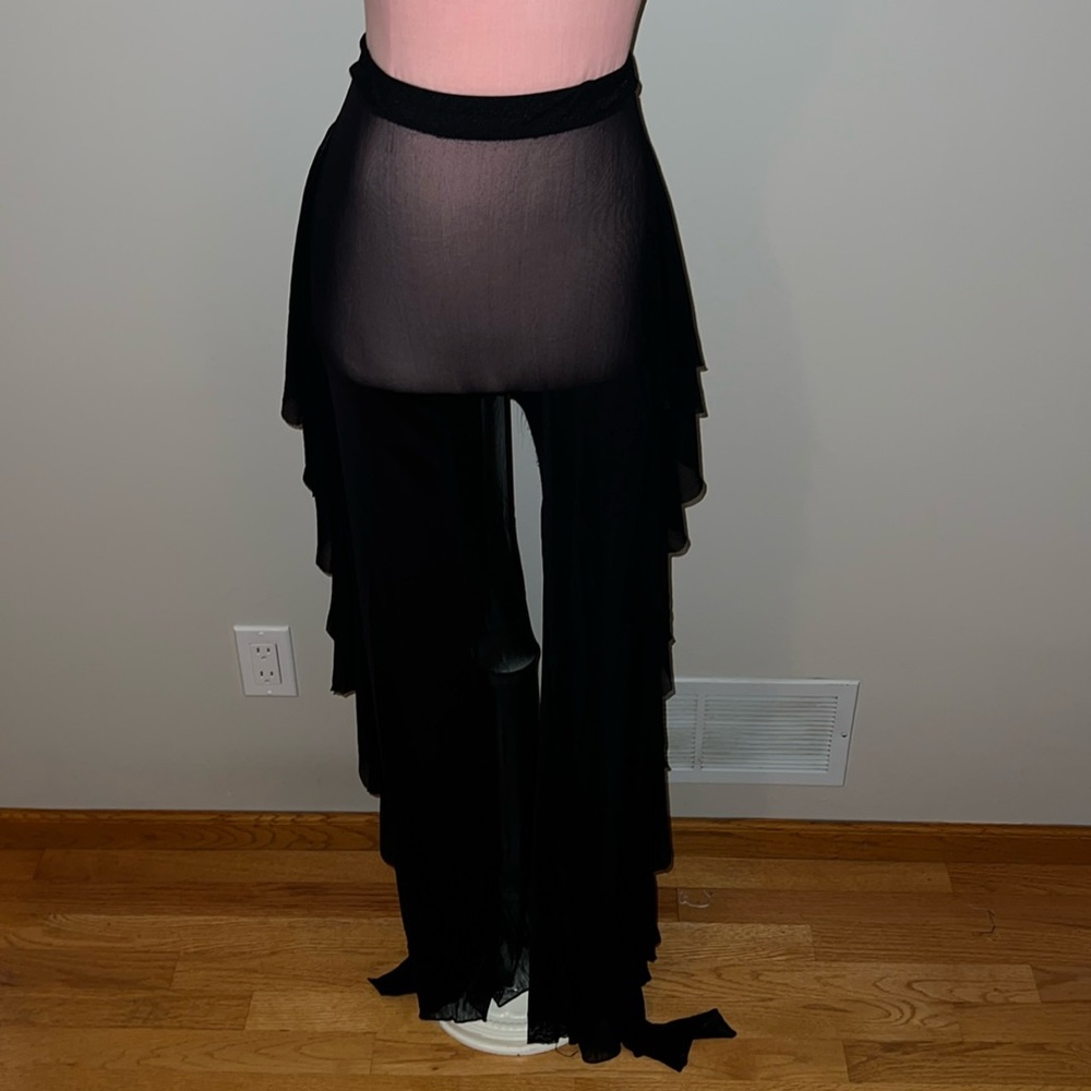 Frilly Sheer Swim Cover Up Pants